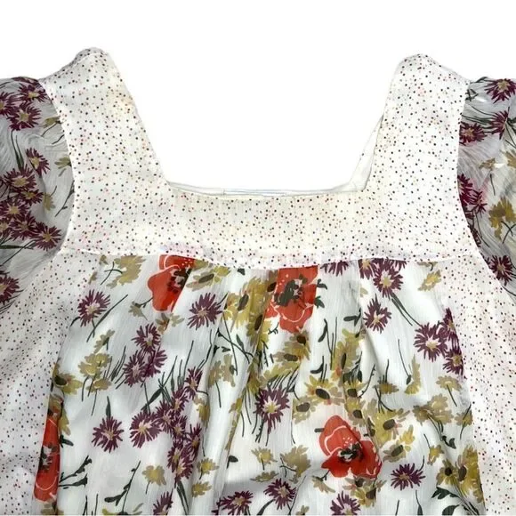 Jovovich Hawk for Target Floral Mini Dress Women's Small Multicolor Ruffle Hem - Picture 6 of 12